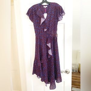 Parker Leopard Print Flare Cross Front Dress